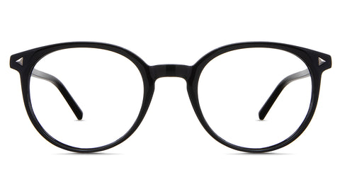 Elex eyeglasses in the midnight variant - are full-rimmed black frames.