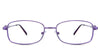 Elie Eyeglasses in the eggplant - are metal frames in purple.