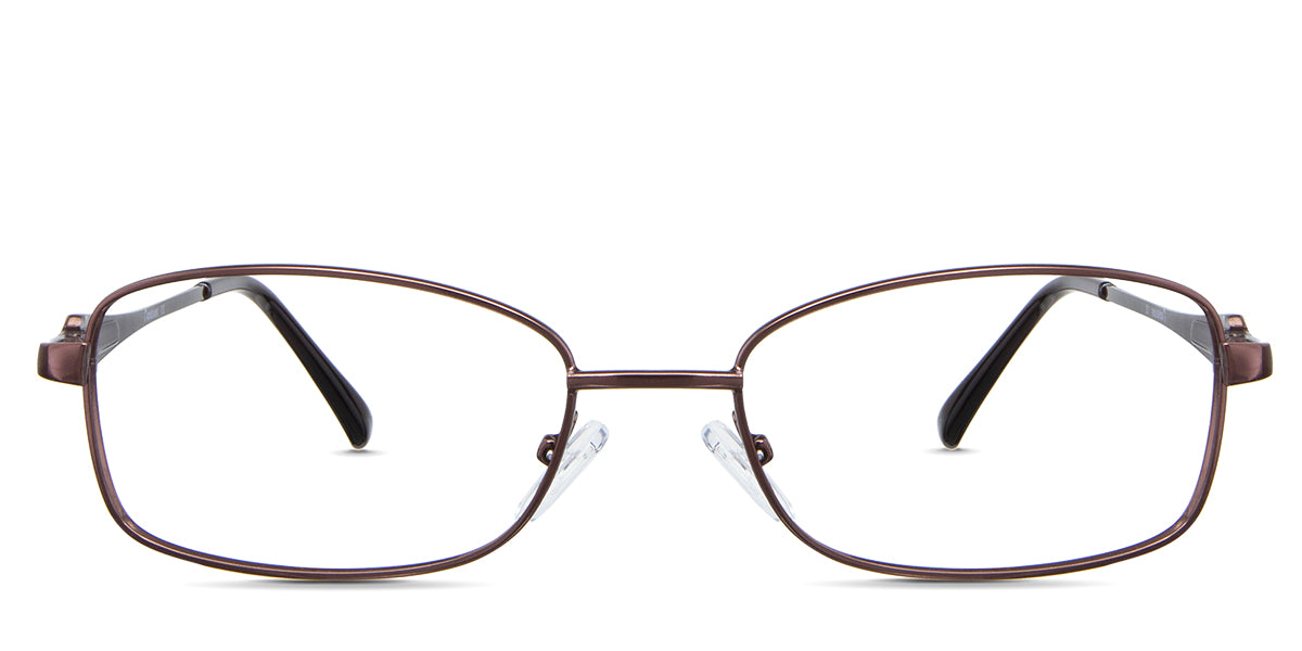 Elie Eyeglasses in the fudge - are oval frames in brown.