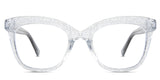 Elise eyeglasses in the crystal variant - it's an acetate frame in color crystal with a silver dash.