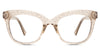 Elise eyeglasses in the sparkle variant - is a full-rimmed cat-eye frame in brown color.