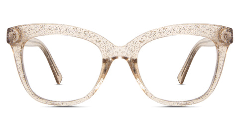 Elise eyeglasses in the sparkle variant - is a full-rimmed cat-eye frame in brown color.