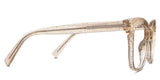 Elise eyeglasses in the sparkle variant - have a broad temple arm with square shape tips.