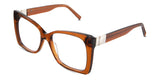 Ella eyeglasses in the  axinite variant - have built-in acetate nose pads.