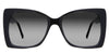 Ella black tinted Gradient  sunglasses in the Licorice variant - is an acetate frame with an 18mm width nose bridge and a decorative metal connecting the hinge to the arm.