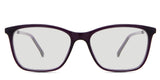 Elle black tinted Standard Solid glasses in the amethyst variant - it's a rectangular frame with an acetate rim and a metal temple.