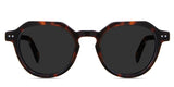Ellis Black Sunglasses Solid in caretta variant - is a full rimmed frame with  high nose bridge and built in nose pads. It's 145mm temple arm has visible rivets design 