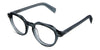 Ellis Eyeglasses in granite variant - it has a keyhole shaped nose bridge. 
