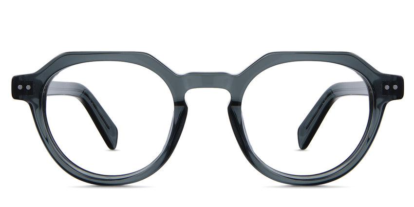Ellis Eyeglasses in granite variant - it's an acetate frame with extended end piece 