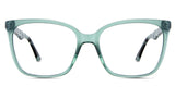 Elona eyeglasses in the hunter variant - it's a full-rimmed transparent green color.