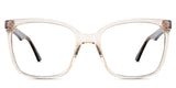 Elona eyeglasses in the pinecone variant - it's a square transparent frame in color beige.