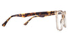 Elona eyeglasses in the pinecone variant - have a tortoise color temples.
