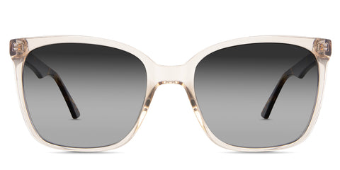 Elona Black Sunglasses Gradient in the Pinecone variant - it's a square frame with a narrow-width nose bridge.
