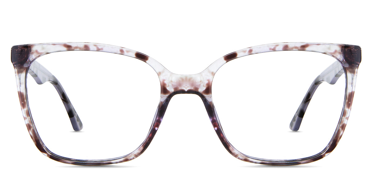 Elona eyeglasses in the violet variant - it's an acetate frame in color tortoise violet.