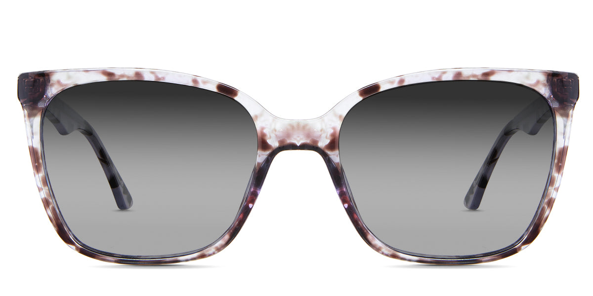 Elona black tinted Gradient in the Violet variant - it's an acetate frame with a U-shaped nose bridge and medium-thick temples