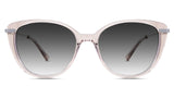 Elora black tinted Gradient sunglasses in morganite variant - is a combination of round and cat eye frame shapes.