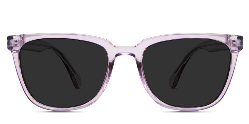Emery Gray Polarized in the Allium variant - are square frames with a U-shaped nose bridge and built-in nose pads with a medium-wide temple arm.