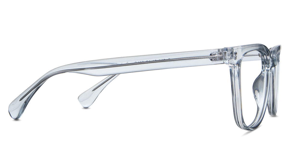 Emery eyeglasses in the templeton variant - have broad and rounded shape temple tips.