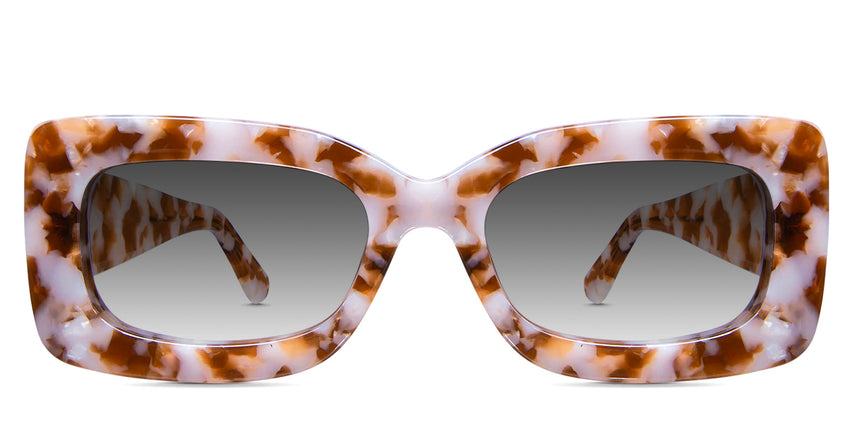 Erid black tinted Gradient sunglasses in praline variant with broad arms and Hip optical lgo