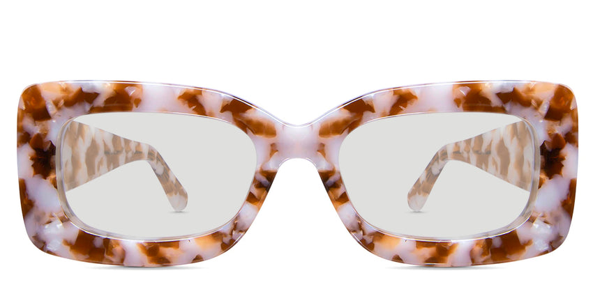 Erid black tinted Standard Solid sunglasses in praline variant with broad arms and Hip optical logo