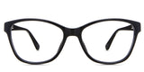 Erin eyeglasses in the midnight variant - is a rectangular frame in black.
