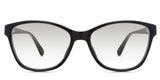 Erin black tinted Gradient glasses in the Midnight variant - is a rectangular frame with a narrow-width nose bridge and a regular thick and lengthy temple arm