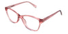 Erin eyeglasses in the watermelon variant - have a U-shaped nose bridge.