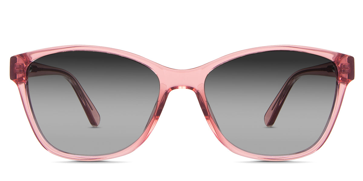 Erin black tinted Gradient sunglasses in the Watermelon variant - it's a transparent acetate frame with a U-shaped nose bridge and a visible wire core 145mm long.