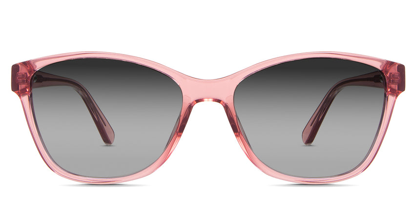 Erin black tinted Gradient sunglasses in the Watermelon variant - it's a transparent acetate frame with a U-shaped nose bridge and a visible wire core 145mm long.