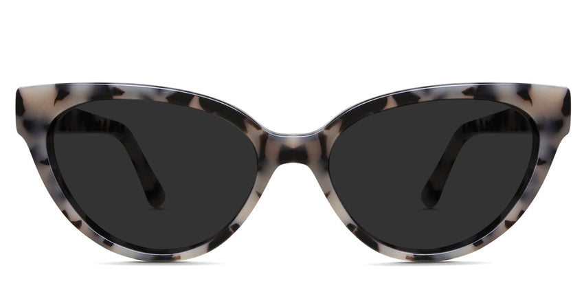 Esira Gray Polarized in sultry variant - it's a tortoise cat eye frame with narrow nose bridge