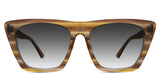Eudora black tinted Gradient glasses in ember variant - is a full-rimmed frame with a flat on the top and a broad end piece with a high nose bridge and built-in nose pad.