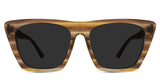 Eudora black tinted Standard Solid glasses in ember variant - is a full-rimmed frame with a flat on the top and a broad end piece with a high nose bridge and built-in nose pad.