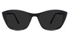 Evie black tinted Standard Solid sunglasses in the Asphalt variant - is a cat-eye frame with a U-shaped nose bridge and a slim temple arm.
