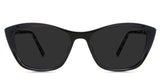 Evie Gray Polarized in the Asphalt variant - is a cat-eye frame with a U-shaped nose bridge and a slim temple arm.