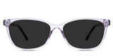Ezra gray Polarized in the Lilac variant - are oval frames with a narrow nose bridge and a short temple arm.
