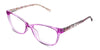Ezra eyeglasses in the purple variant - have built-in nose pads.
