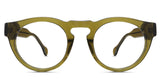 Felio eyeglasses in the pine variant - is a translucent greenish-brown frame.