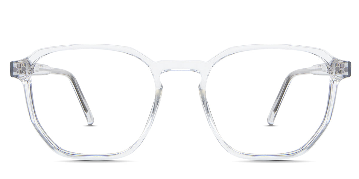 Finn Eyeglasses in the campanula variant - is a square frame in navy blue.