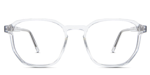 Finn Eyeglasses in the cloudsea variant - it's a full-rimmed colorless frame.