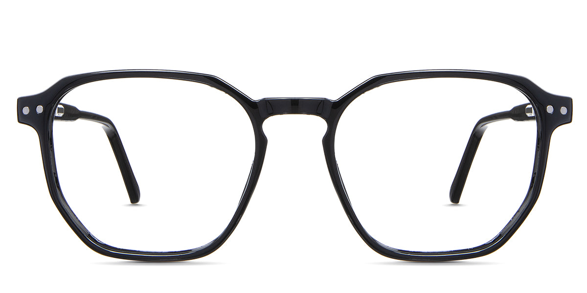 Finn Eyeglasses in the midnight variant - have a standard-width keyhole nose bridge.