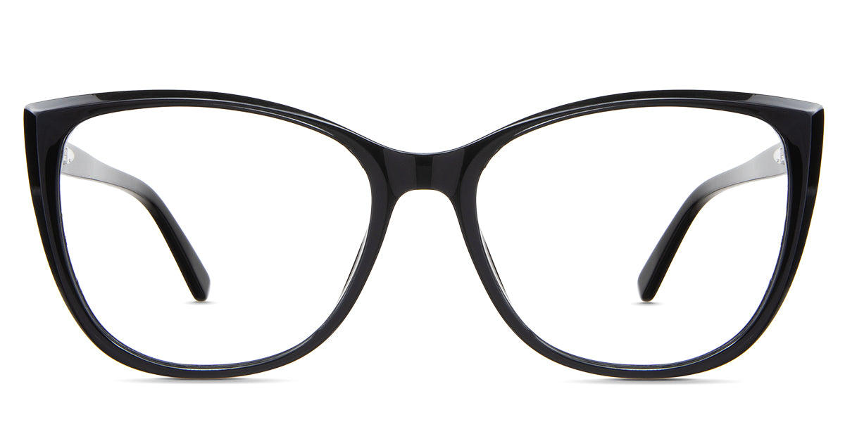 Freya eyeglasses in the midnight variant - it's a cat-eye-shaped frame in color black.
