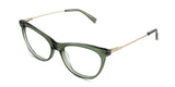 Gaia eyeglasses in the  ivy variant - have a regular thick acetate full-rimmed.