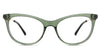 Gaia eyeglasses in the ivy variant - it's a transparent frame in the color green. Cat-Eye New Releases Latest