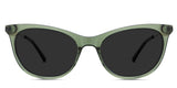 Gaia black tinted Standard Solid in ivy variant - are transparent with a regular thick acetate full-rimmed frame.