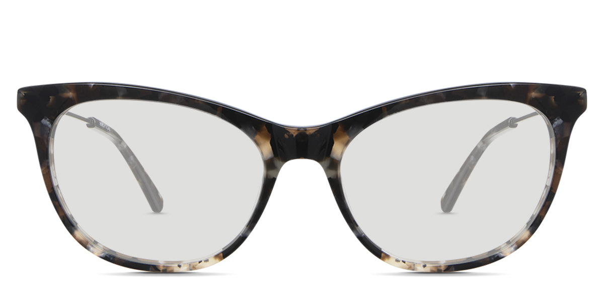 Gaia black tinted Standard Solid in panthera variant - are a cat-eye shape frame in tortoise color with an oval shape lens 51 mm wide.