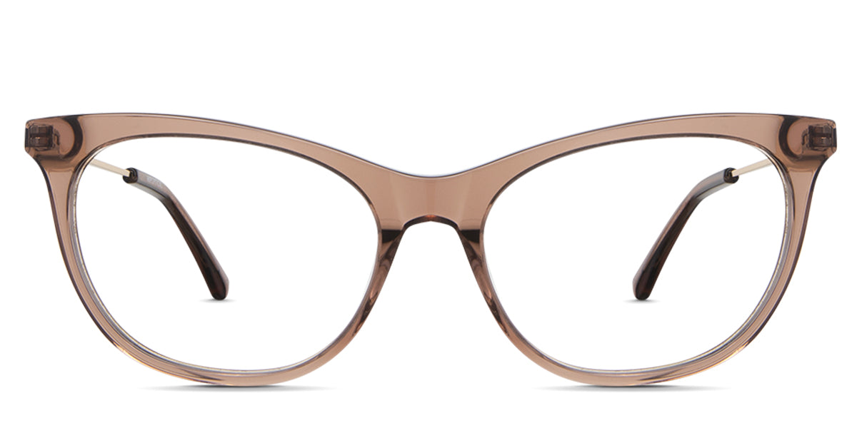 Gaia eyeglasses in the panthera variant - it's a cat-eye shape frame in tortoise color. Cat-Eye New Releases Latest