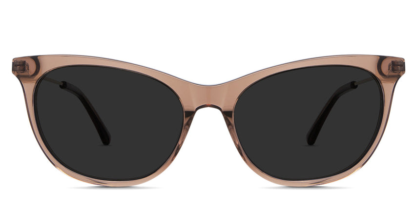 Gaia Gray Polarized  in russet variant - has a combination of an acetate rim and a metal arm with a U shape nose bridge and a built-in nose pad.
