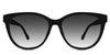 Gava black tinted Gradient glasses in onyx variant - a round frame with a touch of cat eye look on the top and end piece of the frame, and its lens provides a wide viewing area.