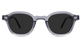 Ghent Black Sunglasses Standard Solid in the Cerulean variant - is a round transparent frame with a wide nose bridge and skull-shaped temple tips.