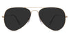 Goro Gray Polarized in baroque variant - it's oval shape frame in golden colour